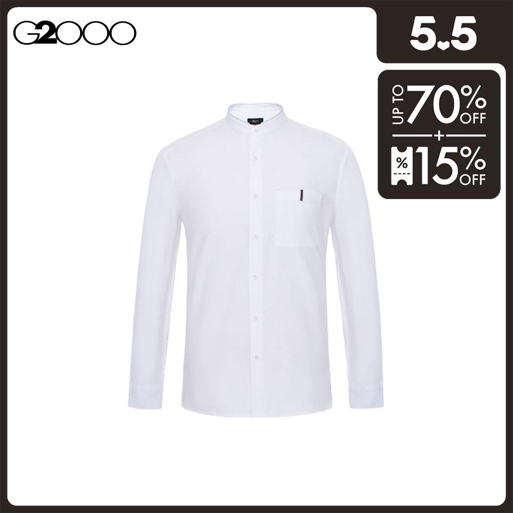 G2000 Men Stand Collar Oxford Shirt