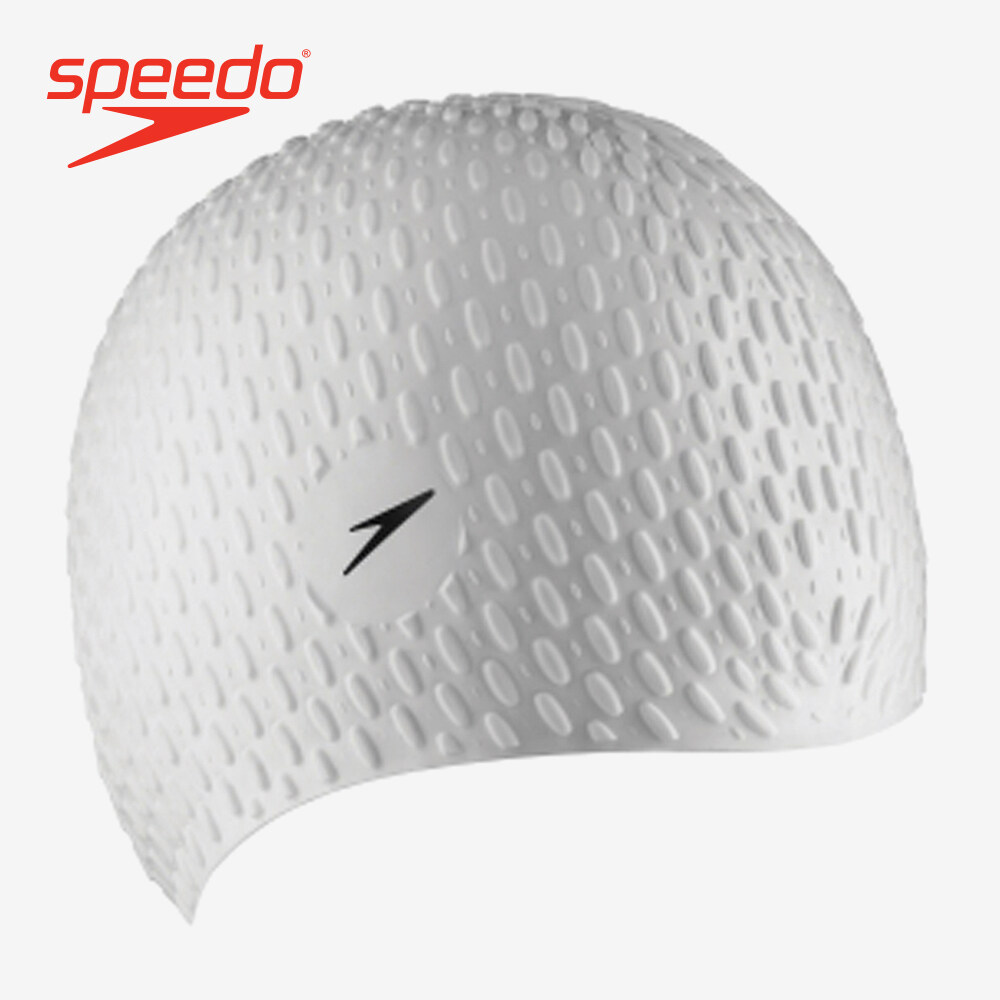 Speedo Adult Female's Fitness Swim Caps Bubble - White - 8-709290003